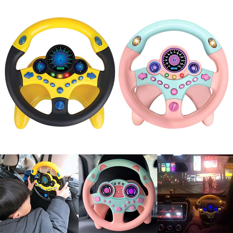 Eletric Simulation Steering Wheel Toy With Light Sound Kids Early Education Toy